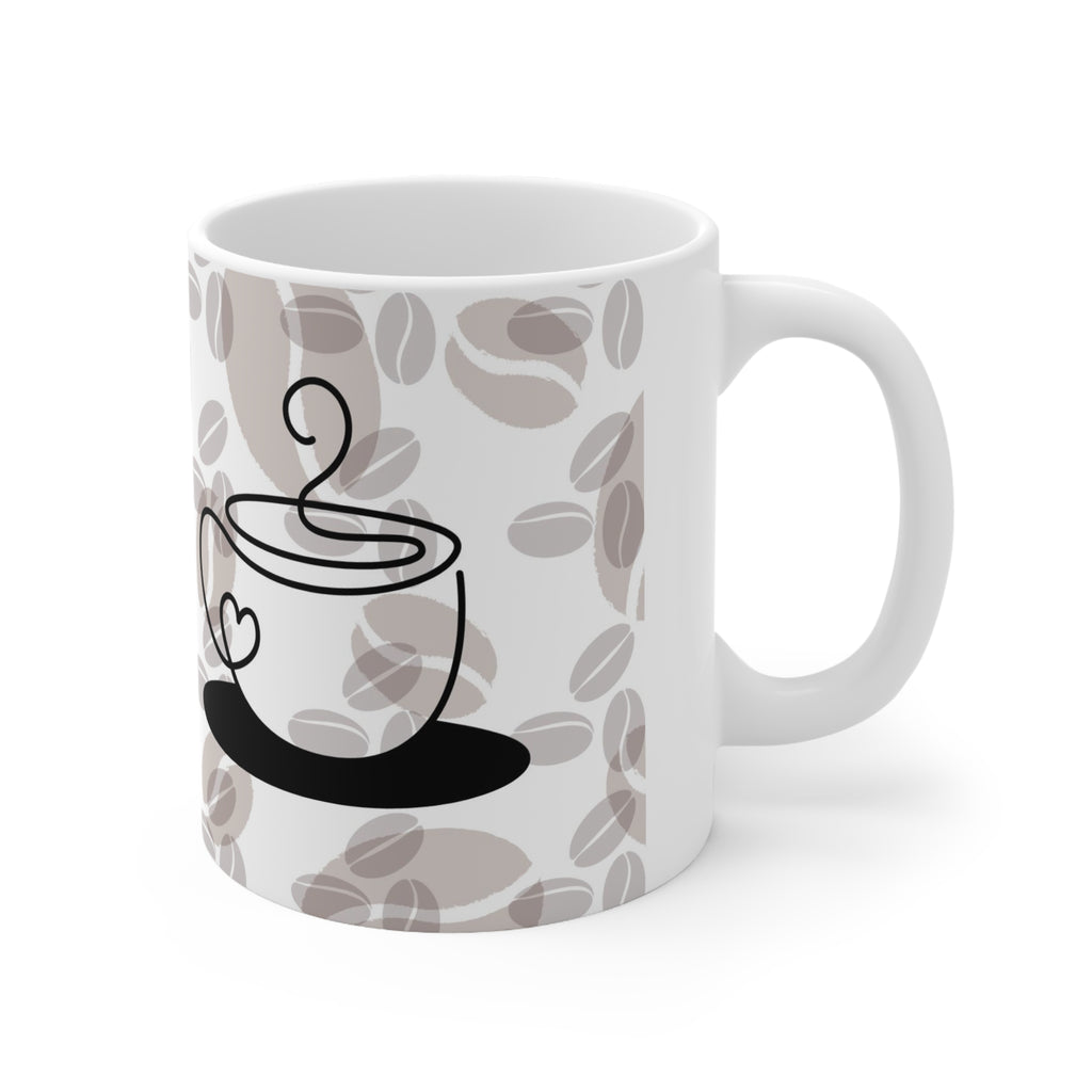 Coffee O’ clock Pattern Mug | Ceramic Coffee Cup
